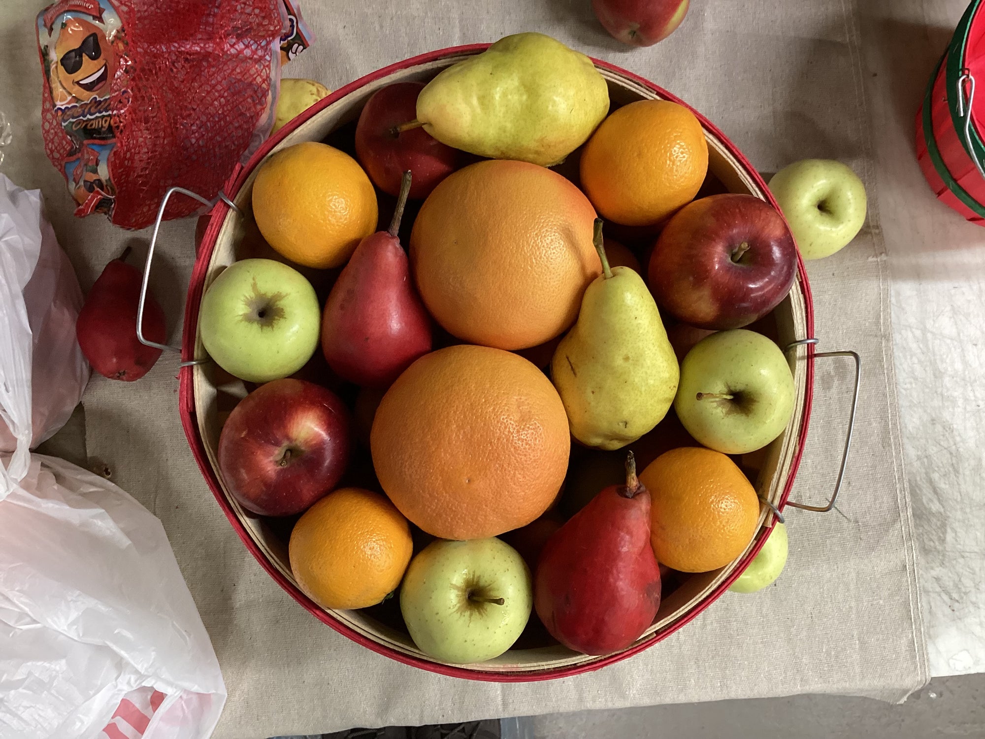 Fruit and Peanuts Mix Half Bushel Flat Top Basket