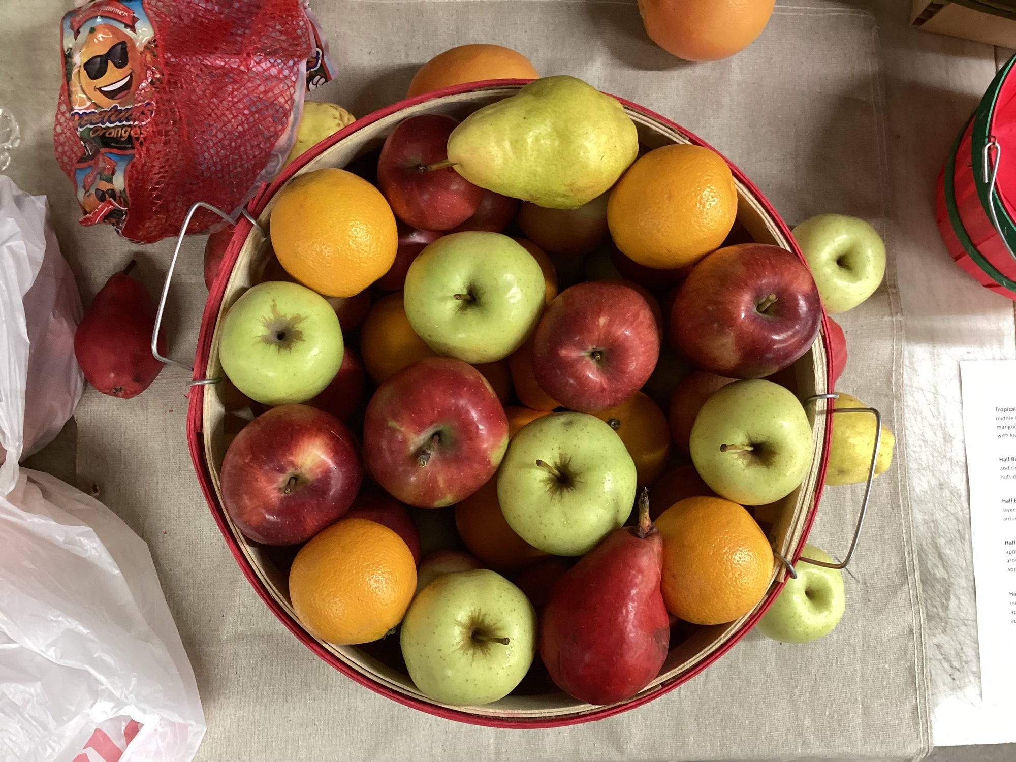 Fruit and Peanuts Mix Half Bushel Round Top Basket