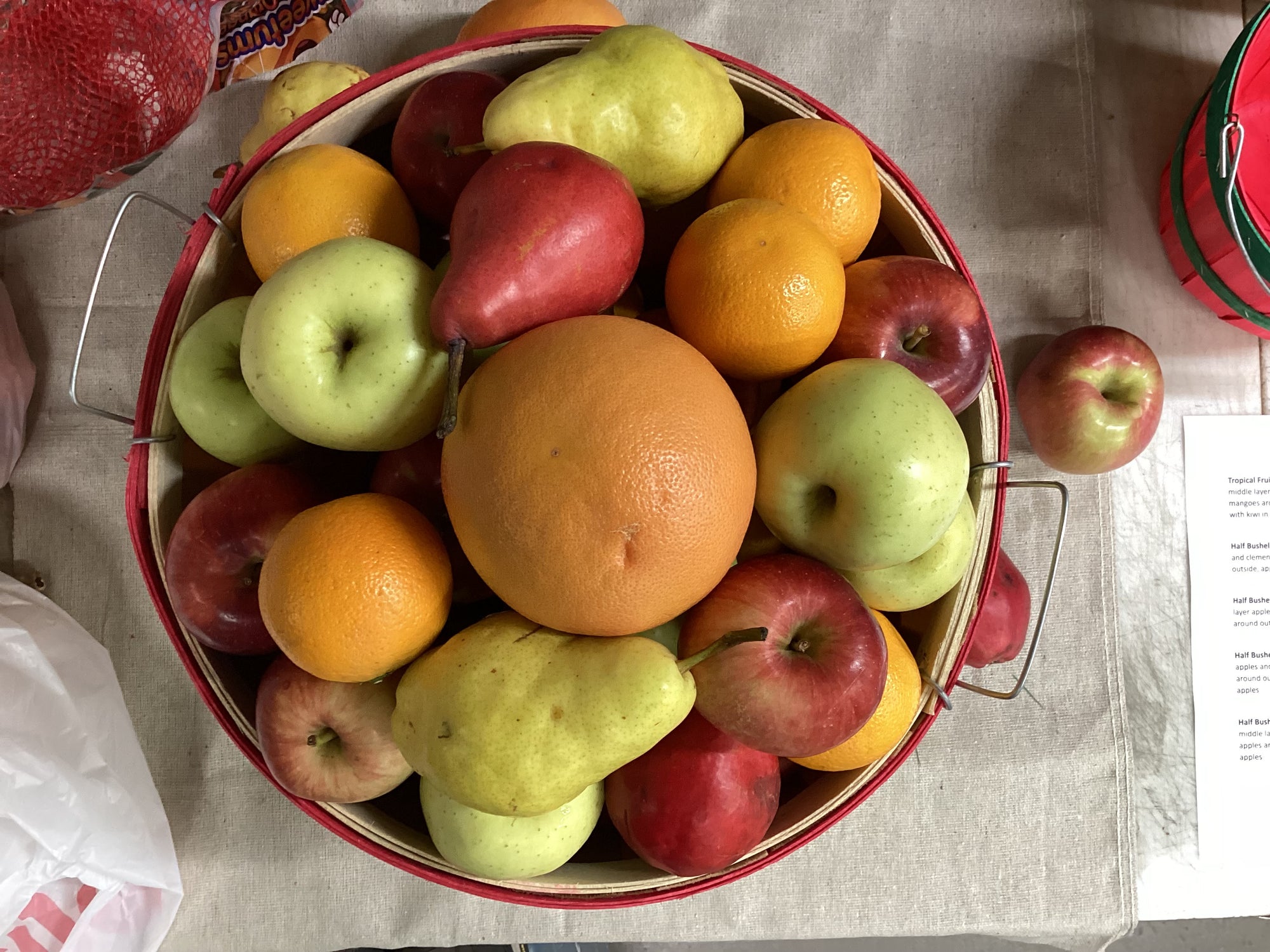 Fruit and Peanuts Mix Half Bushel Round Top Basket