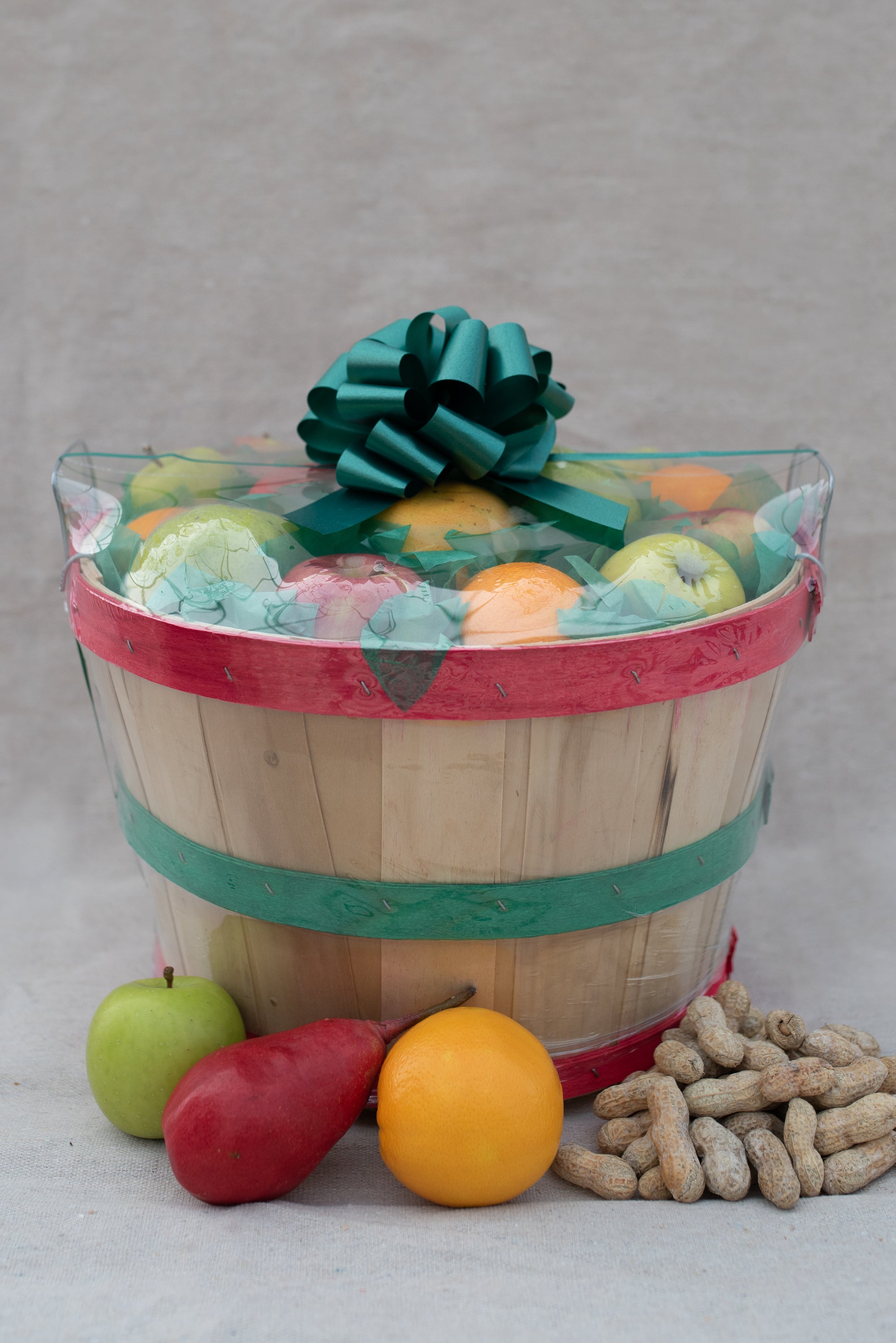 Fruit and Peanuts Mix Half Bushel Flat Top Basket
